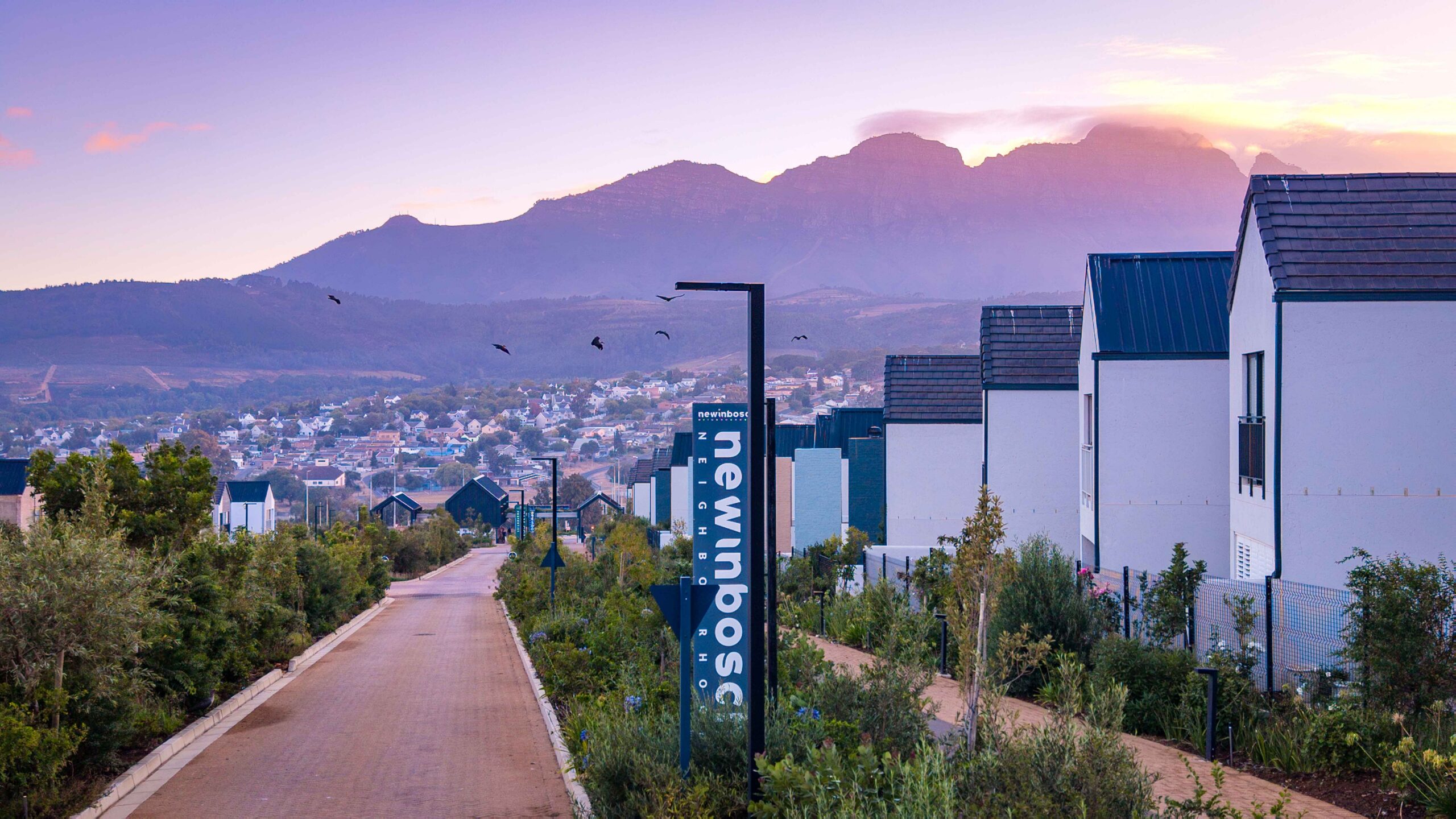 Newinbosch homes and surrounding mountains